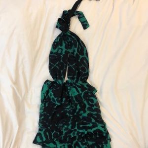 ASOS Pretty Little Thing: Kelly/Emerald Green Ruffled Maxi Dress (size 8)